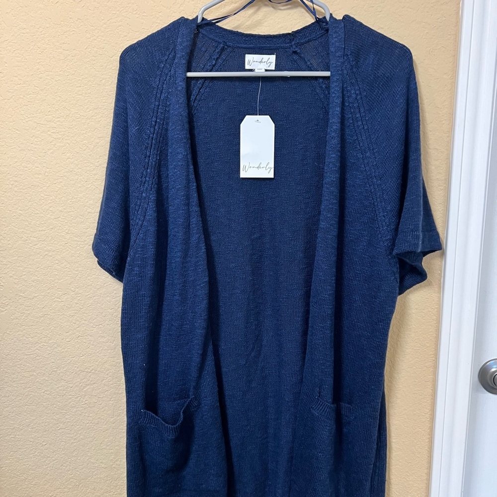 Wonderly Navy Knit Cardigan